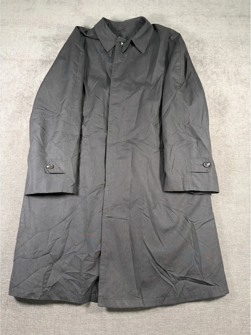 Tailored McGregor Black Long Coat Size 38 Made in USA